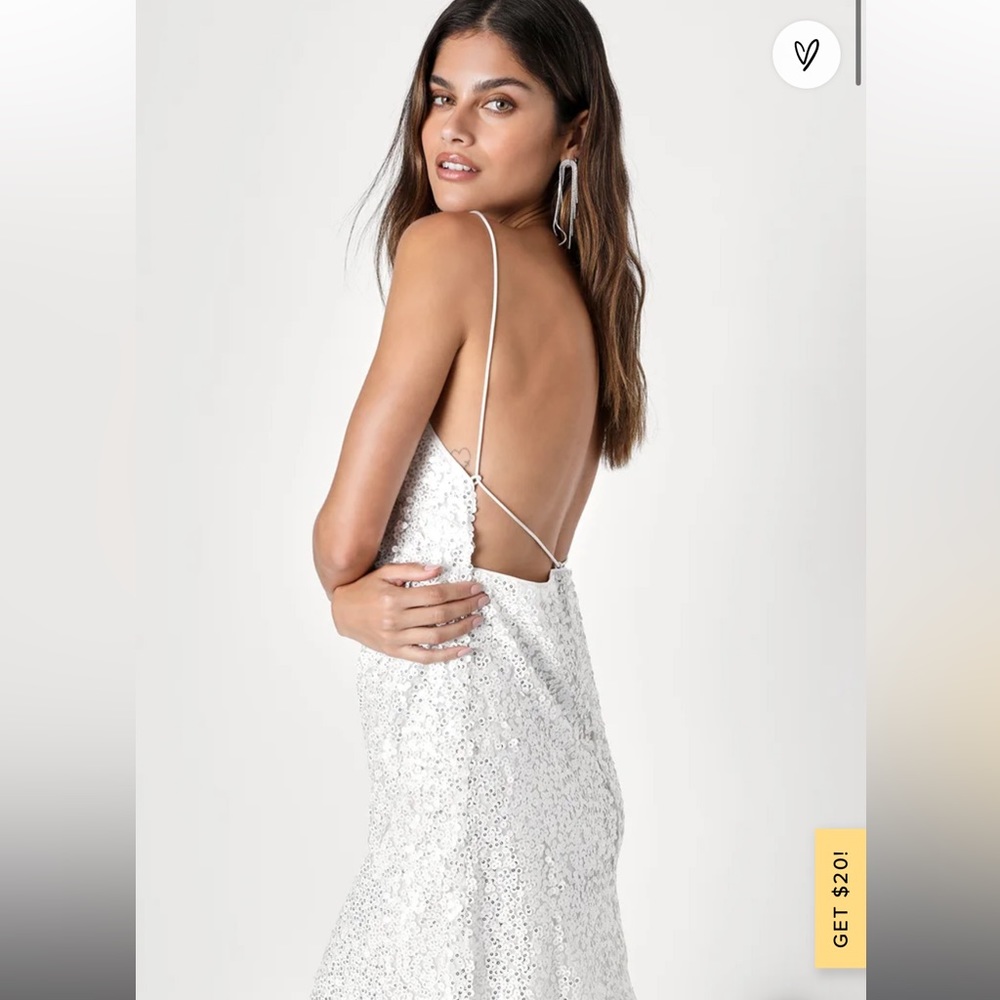 Lulus white sequin dress